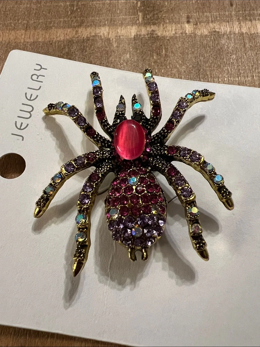 3/$18 Sparkling Purple & Pink Spider Brooch Lot 6053
